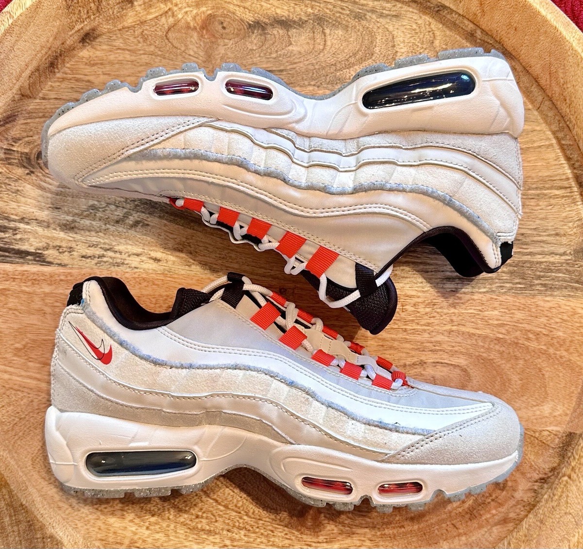 精悍!!Sale!☆Nike AIR MAX 95 SE \"Light Bone & Habanero Red\" Nike Air Max 95 SE Double Swoosh Light Bone Habanero Red Men