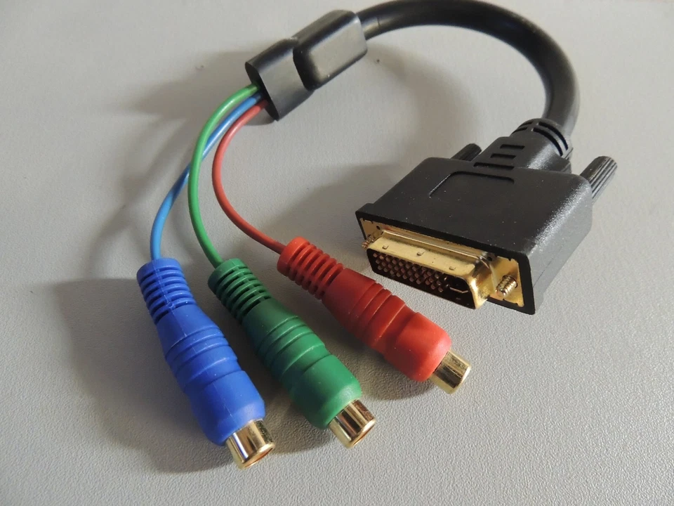 6 inches M1-DA 34 pin Male to 3 RCA Female Component Cable Adapter  - Image 2 of 3