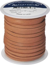 Realeather Deerskin Leather Lace | Size 1/8" x 50' (4.8mm x 15.24m) | 2/3 oz...