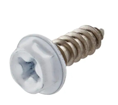 16PK #10 x 1-1/4 inch White Stainless Steel Hex Head Gutter Sheet