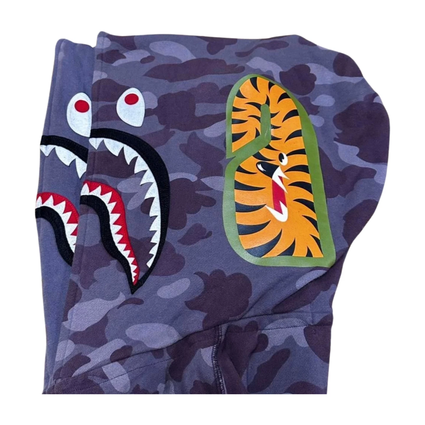 A BATHING APE (BAPE) Felpa con cappuccio doppio squalo A Bathing Ape taglia XL full zip usata