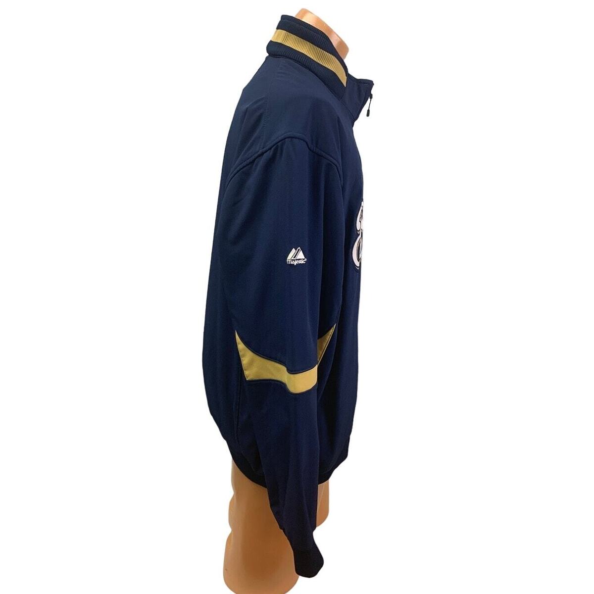 Majestic Mens 2XL Milwaukee Baseball Brewers Full Zip Therma Majestic Mens 2XL Milwaukee Baseball Brewers Full Zip Therma