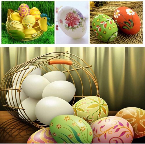 Wooden Fake Eggs 9 Pieces 2 Colors Wooden Egg Wood Eggs for Crafts Home Decor - Picture 7 of 11