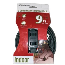 3 Outlet Extension Cord Indoor 9 ft Westinghouse FREE SHIPPING