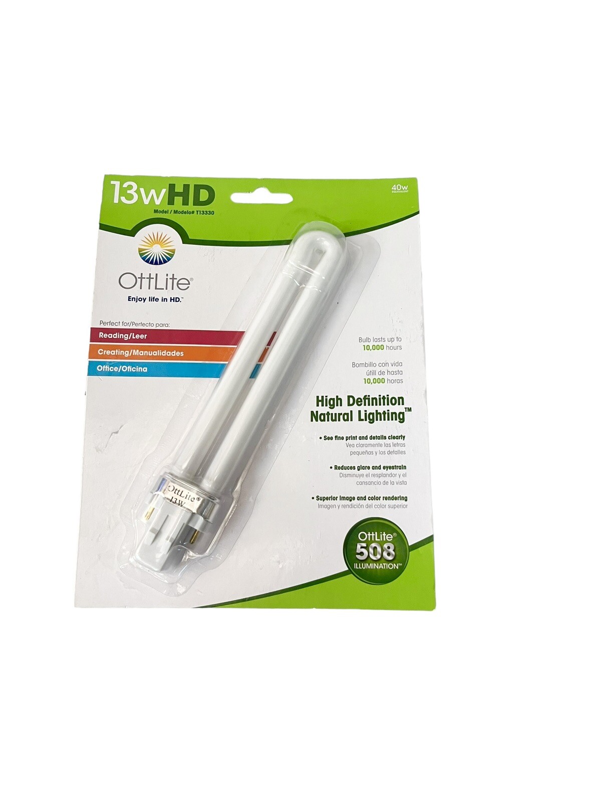 Genuine OttLite PL13A 13Watt Replacement Bulb T13330 Type A Ott Lite