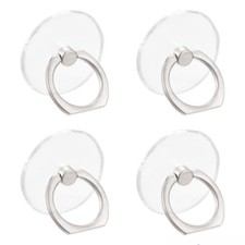 4Pcs Clear Phone Ring Holder w/ Finger Grip Stand Round Shape