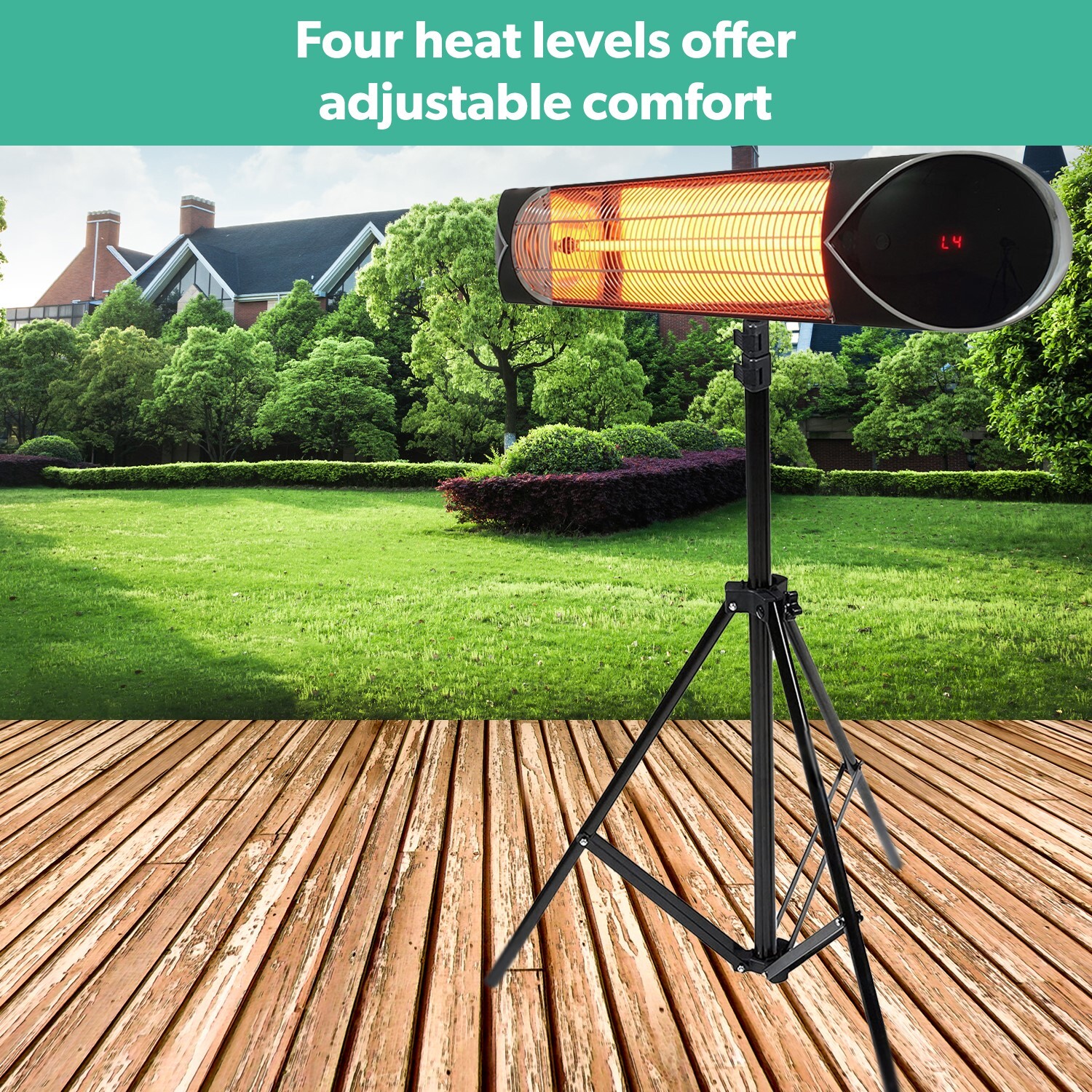 electriQ Wall Mounted Electric Patio Heater 2.5kW with Remote Contr