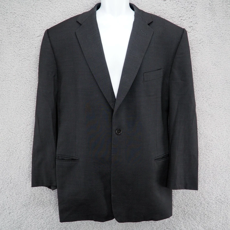 Traje Jhane Barnes Para Hombres Lana Italiana Gris Carbón Plisado Pantalones 36x26 Chaqueta 44L Foto 2 de 4