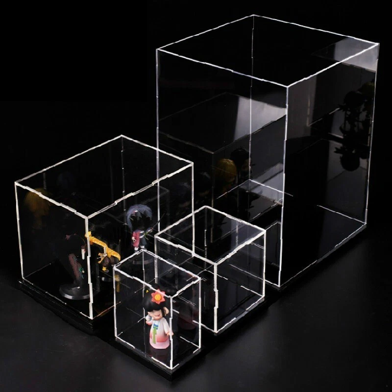 1PC Square Acrylic Display Case Action Figure Box Model Desktop Showcase Clear - Image 2 of 4