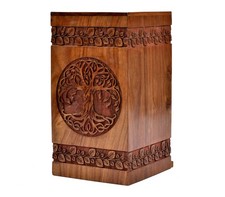 Rosewood Urn for Human Ashes - Tree of Life Wooden Box - Personalized Cremati...