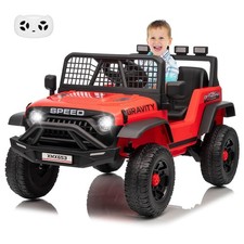 Kids Electric Car 12V Ride on Toy Wheel Truck w/ Remote Control,Music Player,LED