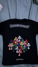 Chrome Hearts Black Graphic Logo Print T-Shirt Unisex Adults Size M