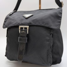 PRADA Shoulder Crossbody Messenger Bag Tessuto Nylon NERO Black Triangle Logo