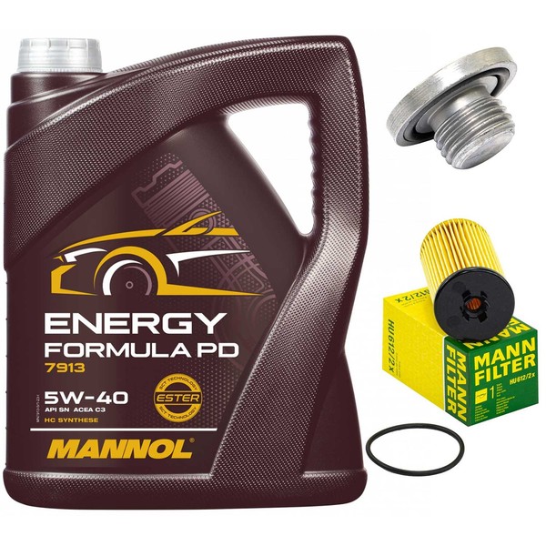 MotoröL Filter Set Mannol 5W-40 5 Liter + Schraube FüR Chevrolet Cruze Opel Saab-image