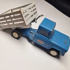 Tonka Blue Stake Truck Pressed Steel Toy 1960s Farm Pickup Blue White Vintage