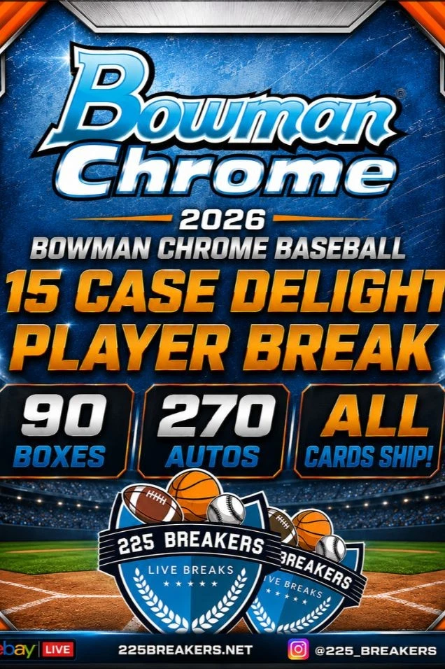BOWMAN CHROME DELIGHT 15 CASE PLAYER BREAK!