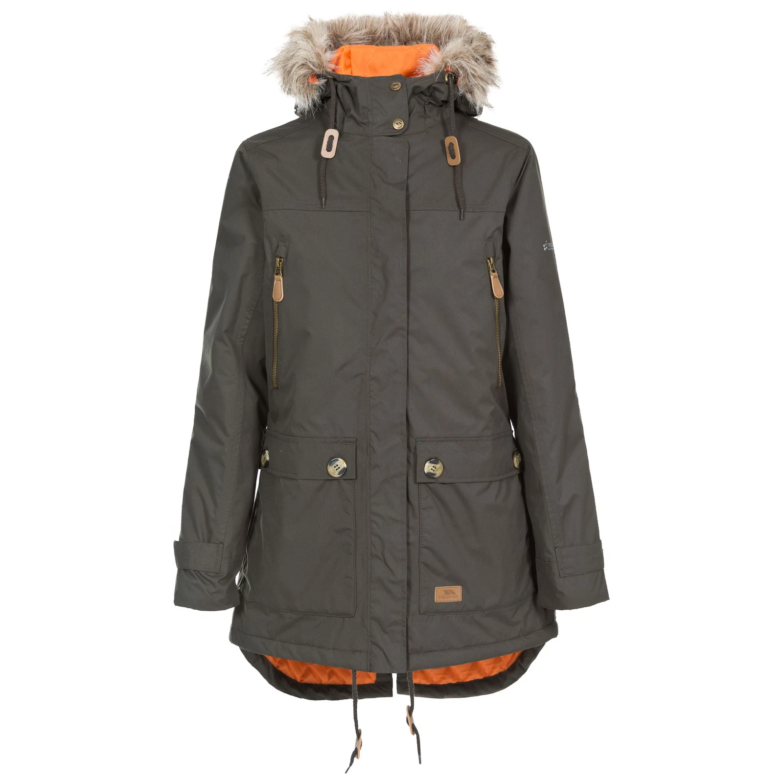 Trespass Womens Parka Waterproof Longer Length Quilted Jacket - Clea