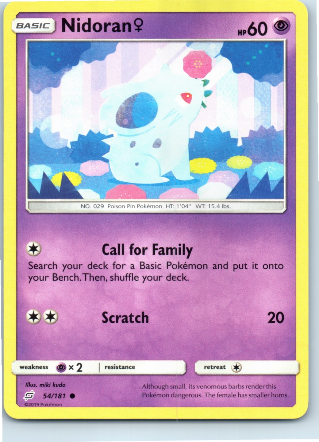 Nidoran F Team Up 54/181 Common Pokemon Near Mint