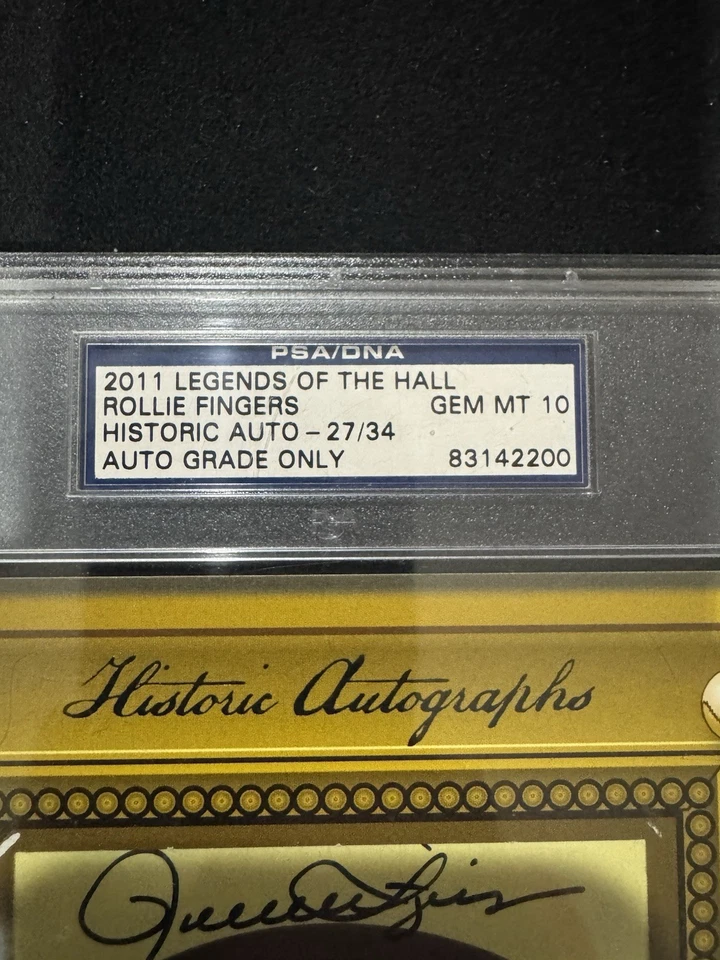 Rollie Fingers 2011 Legends Of The Hall Historic Auto /34 PSA/DNA 10 LEITURA - Imagem 2 de 3