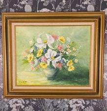Vintage Floral Impressionist | Glennis H. Davis | Original Painting  | MCM 1970s