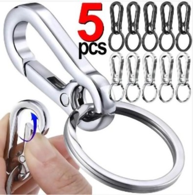 5PCS silver or black Gourd Buckle Keychains Climbing Hook Stainless Steel