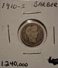 🔥 1910-S  BARBER DIME  Low Mintage 90% SILVER   G+