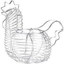Metal Wire Egg Baskets for Eggs, Chicken Shaped Egg Holder, Rustic Round9238 13.19 per metre