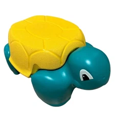 Vintage 1993 Rubbermaid Turtle Step Stool Toddler Turquoise Yellow