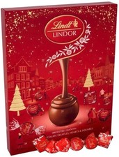 Image of Lindt Luxury Red Milk Chocolate 24 Days Christmas Countdown Advent Calendar 235g