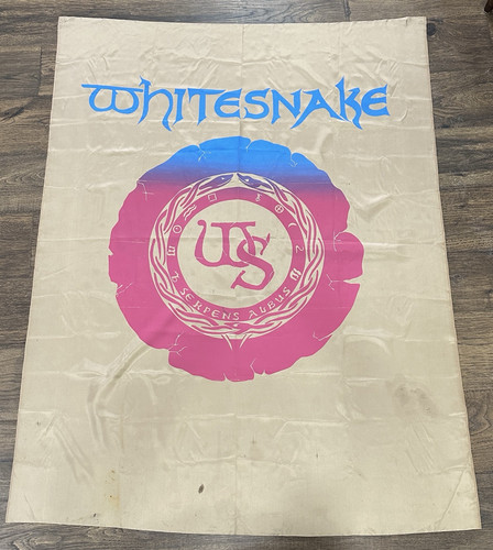 Vintage Wandbanner "Whitesnake" Seide Satin - sehr selten - 80er Jahre Haarband Sammlerstück - Bild 1 von 7