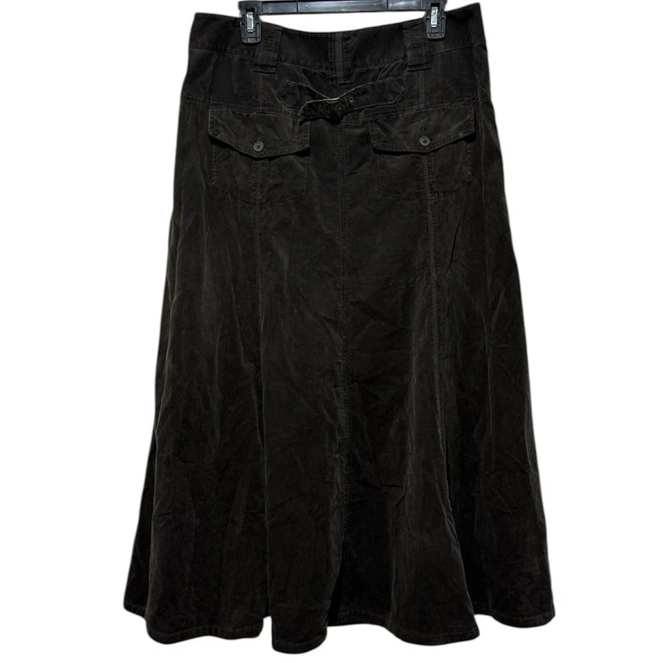 Maxi Falda Acampanada Pana Cabi Y2K Talla 10 Verde Oliva Militar Otoño Grapa Classi Foto 3 de 4