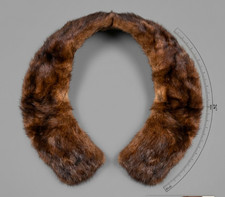Vintage 1950s REAL Mink Fur Collar Stole 24" Dark Brown Plush Glossy W Backing