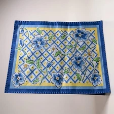 NWOT SET 4 FLORAL WORLD MARKET COST PLUS FABRIC PLACEMAT 18x13 1/2 / Cotton