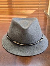 Nordstrom 100 Wool Hat Fedora Felt Grey Onesize