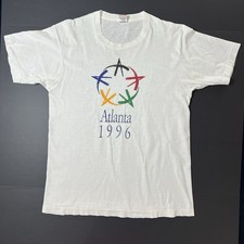 Vintage 1996 Atlanta Olympics TShirt Men’s Large White Single Stitch Made In USA