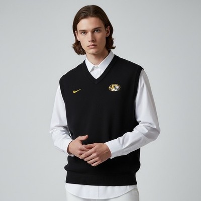 VTG Nike Team Mens Missouri Tigers Silk Blend Sweater Vest Size XL Mizzou 90s