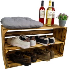 Cassetta portafrutta lunga "Tosca" fiammata scarpiera ripiano scaffale cassette vino ob