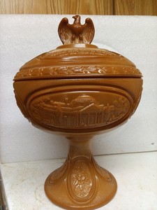 1940年代 Fentonフェントン フタ付きキャンディディッシュ Fenton Chocolate Glass | eBay