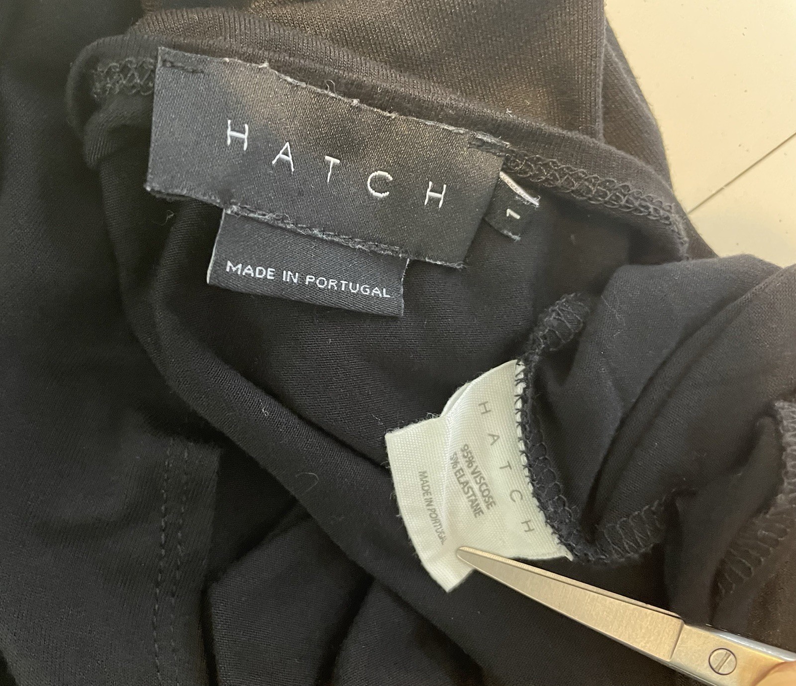 Hatch Size 1 Black Basic Maternity Jersey Short S… - image 5