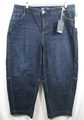 -NWT Democracy ''Ab'' Solution Skyrise Barrel Leg Women's Jeans Indigo Sz 18W