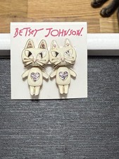 BETSEY JOHNSON Xox Mini Critters Cat Front Back Earrings