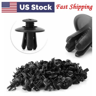 Car 120PCS 8mm Body Hole Plastic Rivet Fastener Fender Bumper Push Pin Clip US