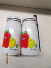 Vtg. Daekor Nancy Lynn Salt & Pepper Shakers Anthropomorphic Apple Pear  5.5" — photo 2