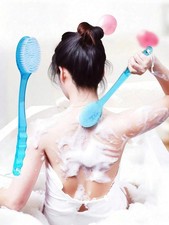 Long Handle Back Scrubber Brush Soft Bristles Shower Bath Exfoliating Tool