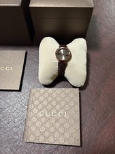 Gucci Wrist Watch 133.5 Series! Interlocking G Brown Leather Strap! New In Box!