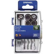 Dremel 733-01 Woodworkrotaryaccessorykit, 20Pc, W/Case