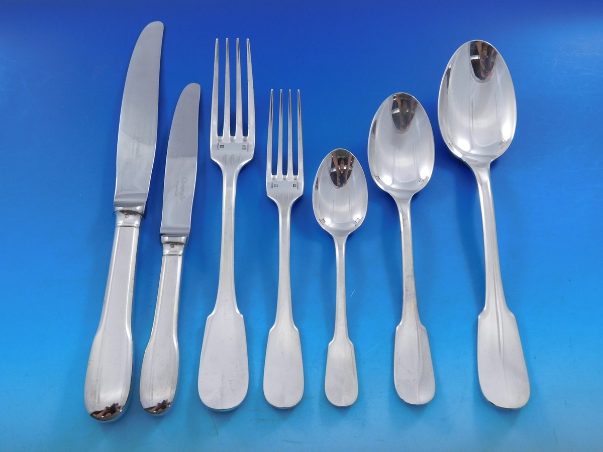 Cluny by Christofle Silverplate Flatware Service Set 84 pcs France