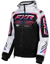 FXR RRX Womens Snow Jacket White Camo/Cotton Candy 12 USA
