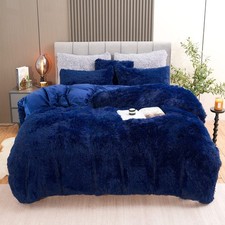 Fluffy Plush Duvet Cover Set Twin Size, Luxury Ultra Soft Velvet Fuzzy Comfor...