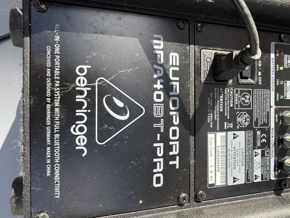 Behringer MPA40BT-PRO Portable 40W Bluetooth PA - Image 3 of 4